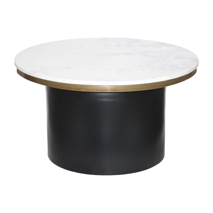 Metal 30" Cylinder Coffee Table - Black