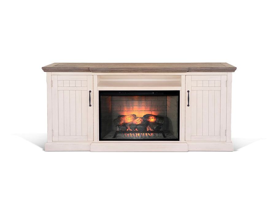 Pasadena - TV Console With Fireplace Option - White