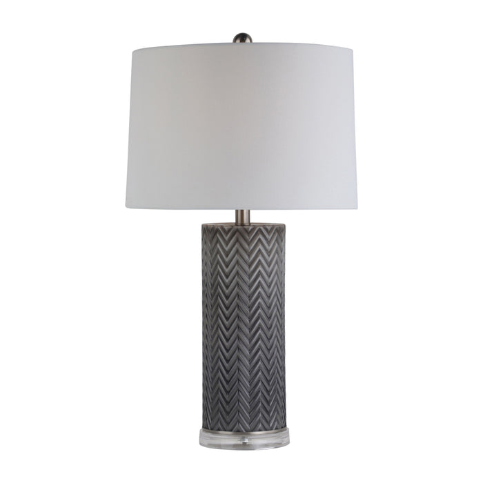 Chevron Table Lamp - Gray / White