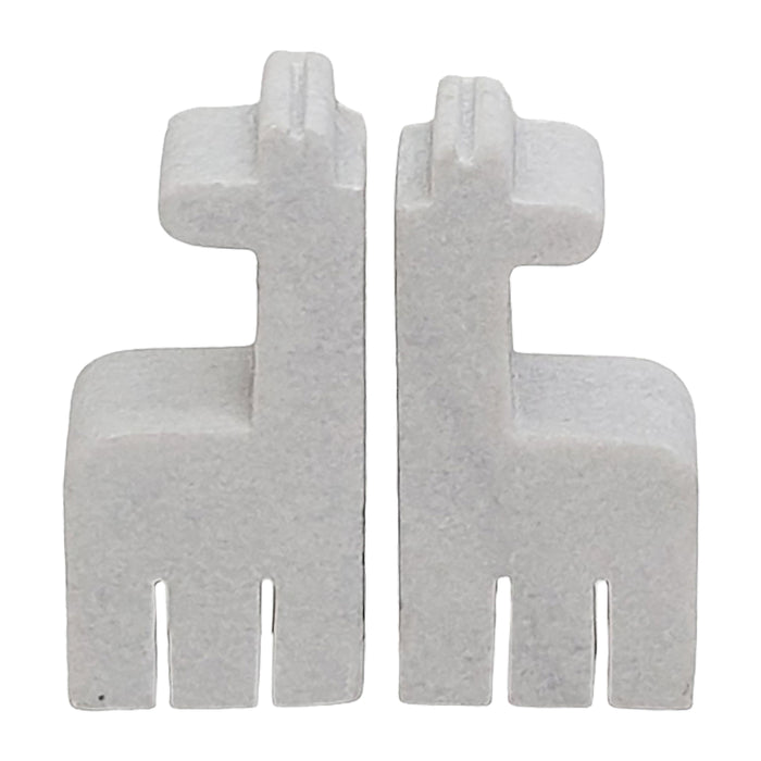 Marble 7" Giraffe Bookends (Set of 2) - White