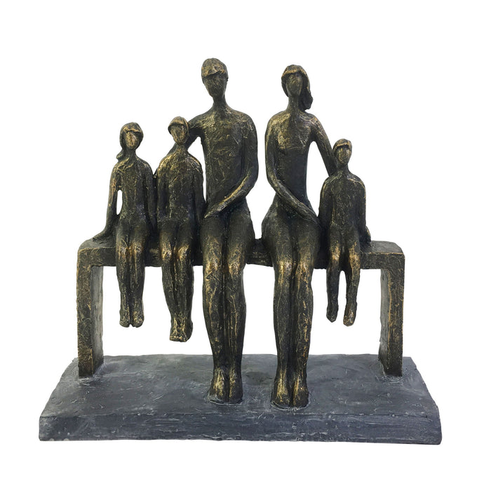 Polyresin Family Sculpture 10" - Bronze