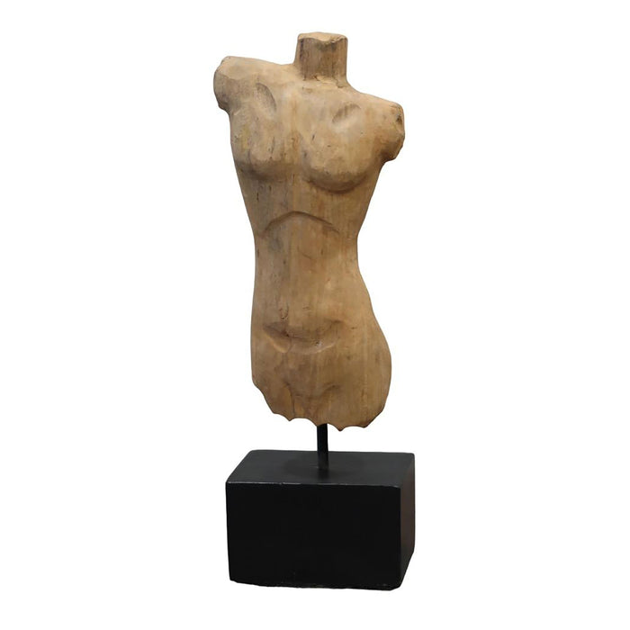 Wood 15" Male Bust - Brown