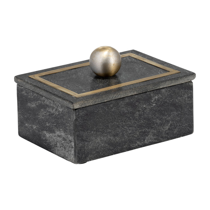 Marble Rectangular Box Knob 7 x 5" - Black