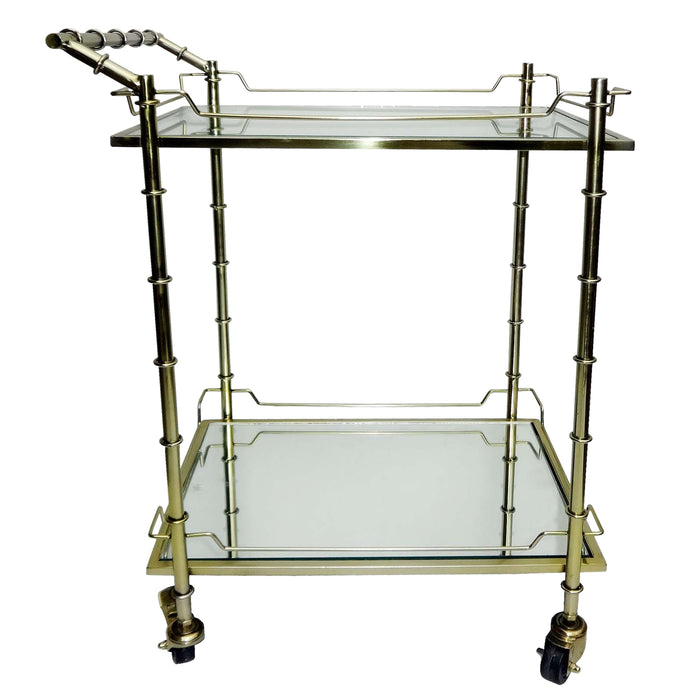 Two Tier Rolling Bar Cart 30" - Gold
