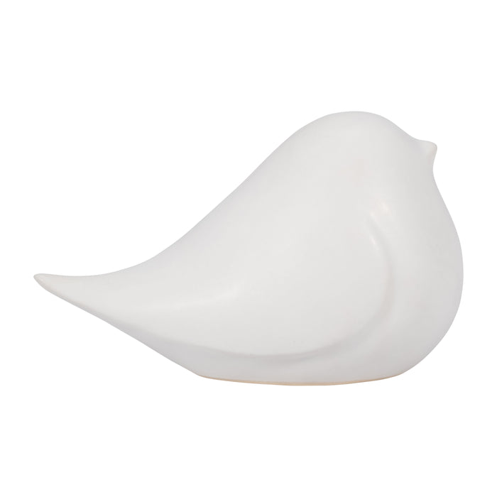 Ceramic Chubby Bird 8" - White