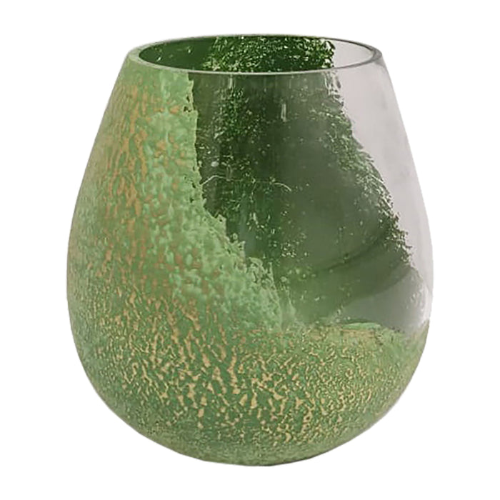Glass 8" Dipped Vase - Green
