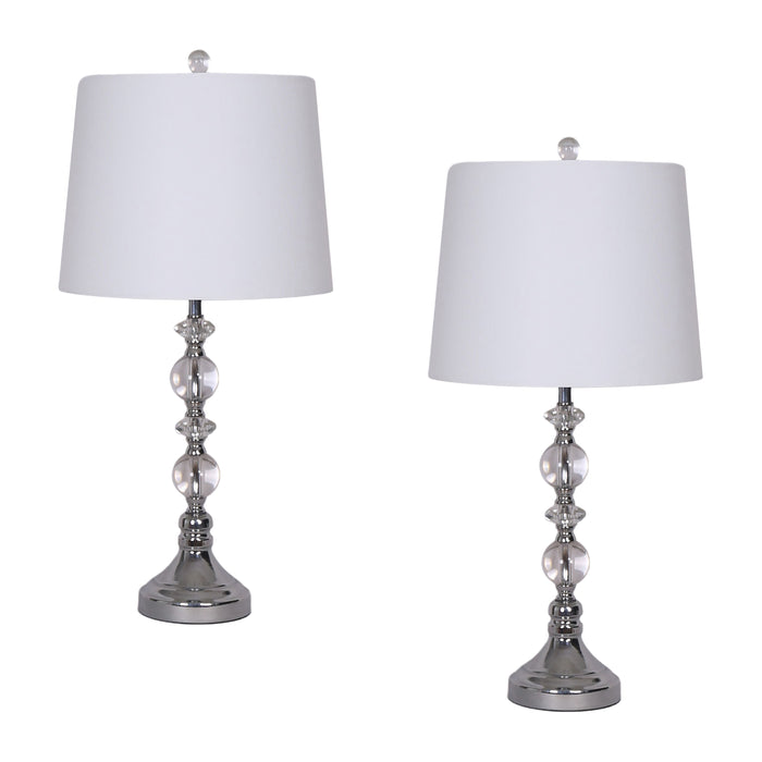 Crystal 28" Table Lamp (Set of 2) - Silver