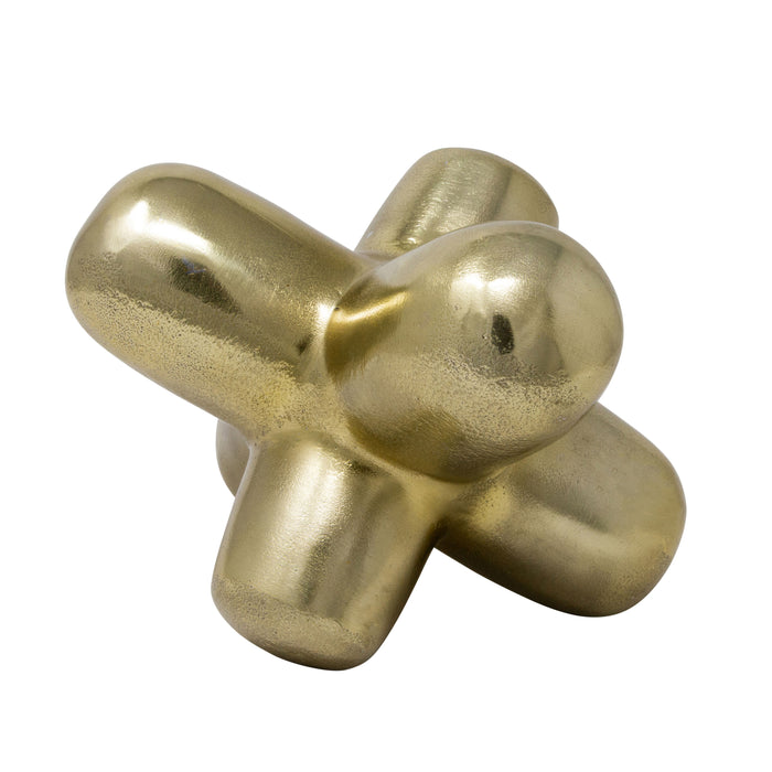 Metal Geometric Orb 8" - Gold