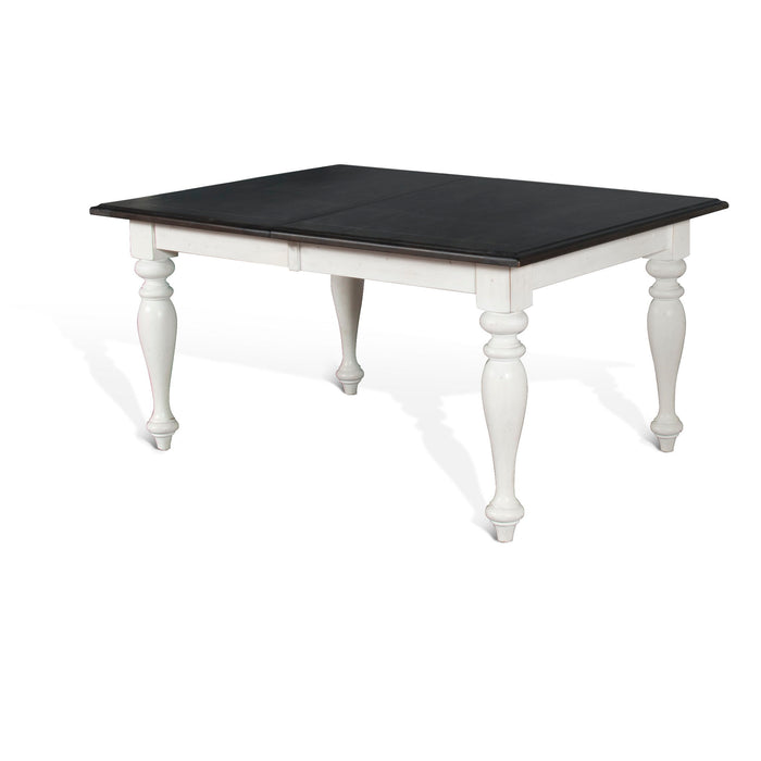 Carriage House - Rectangular Extension Dining Table - White / Dark Brown