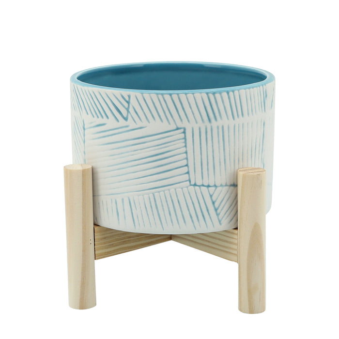 Planter With Stand - Blue