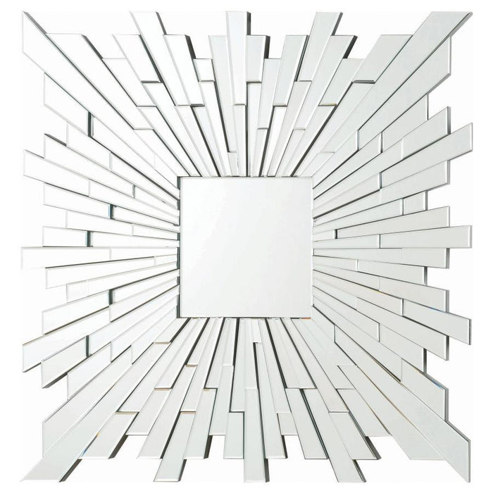 Brantley - Square Sunburst Wall Mirror - Silver