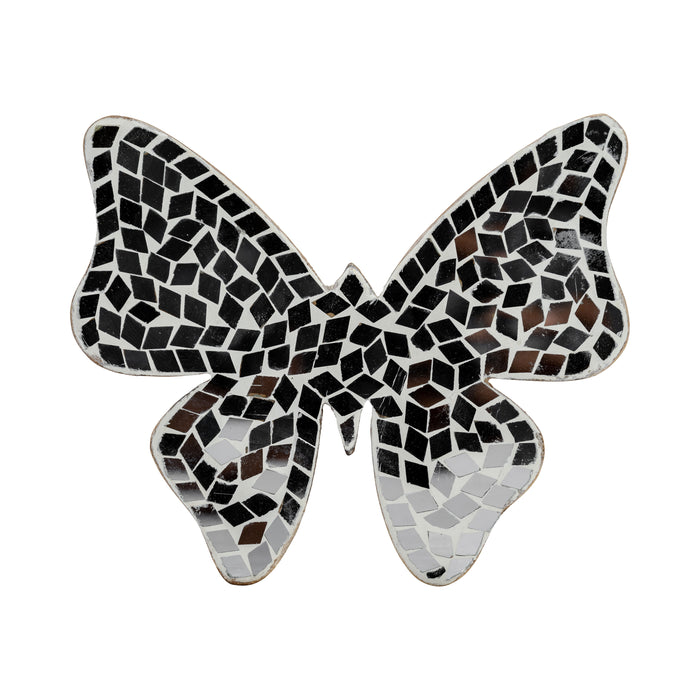 6" Mosaic Butterfly - White