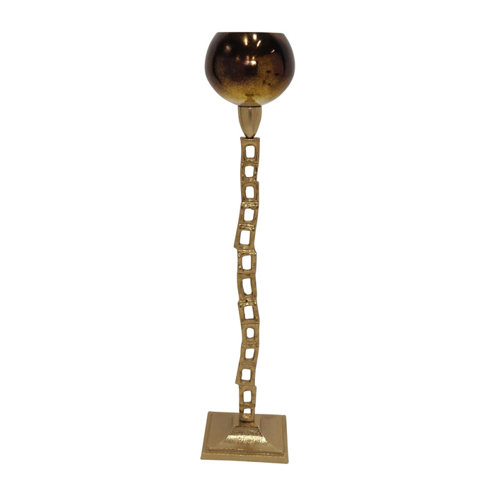 Metal 24" Tealight Holder With Base - Gold