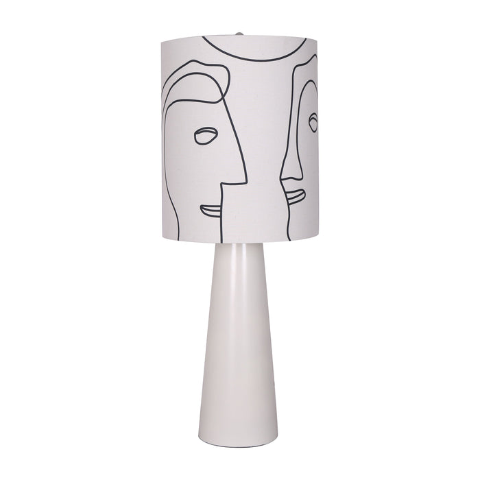 Resin 34" Modern Pillar Table Lamp - White
