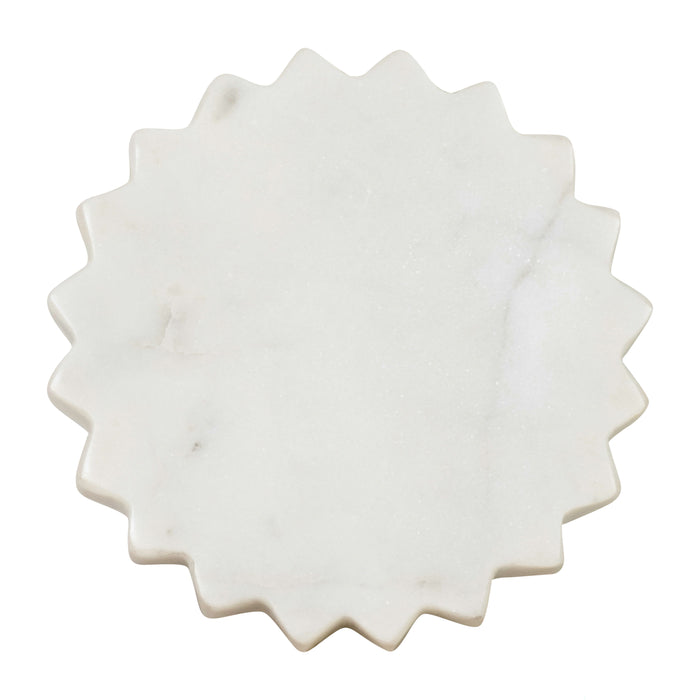 Marble 5X5 Flower Trinket Tray - White