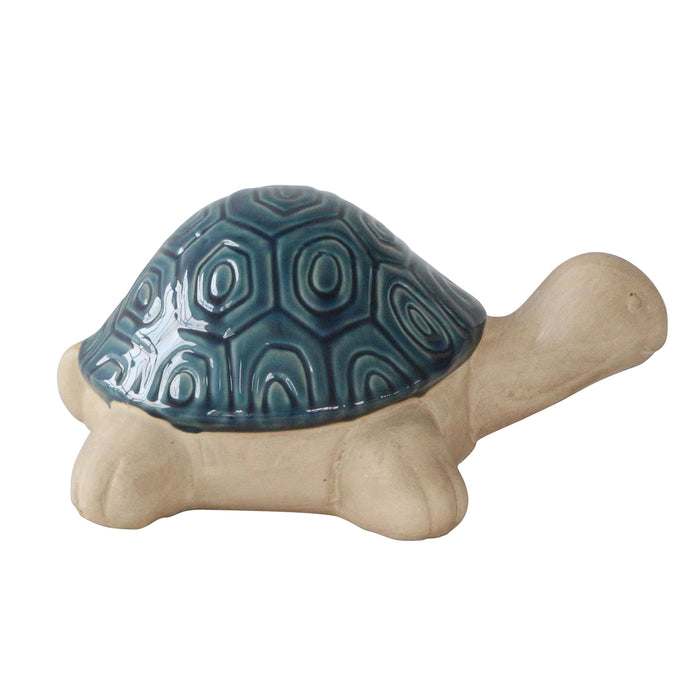 Ceramic Tortoise Deco 13" - Turquoise