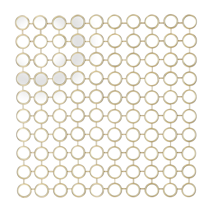 Metal 23X23 Mirrored Circles Wall Decor - Gold