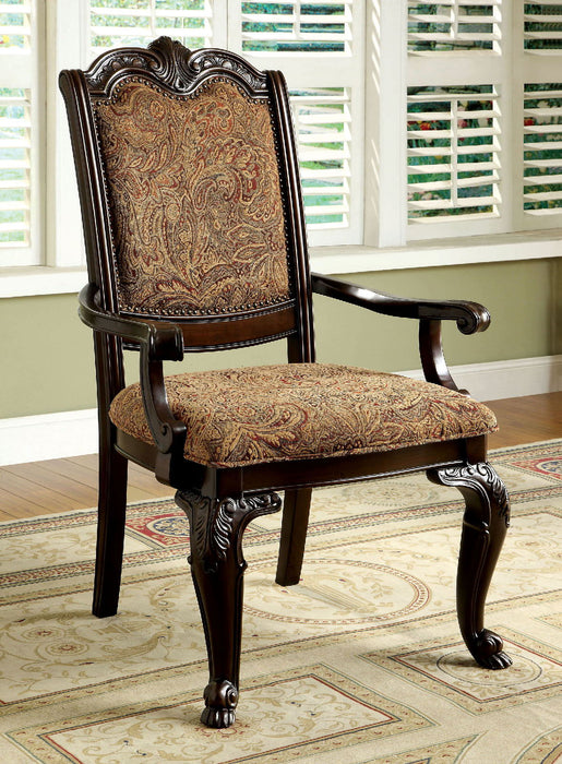 Bellagio - Fabric Arm Chair (Set of 2) - Brown Cherry / Brown