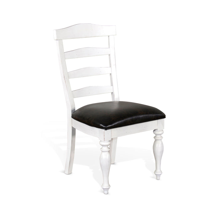 Carriage House - Ladderback Chair With Cushion Seat - White / Black