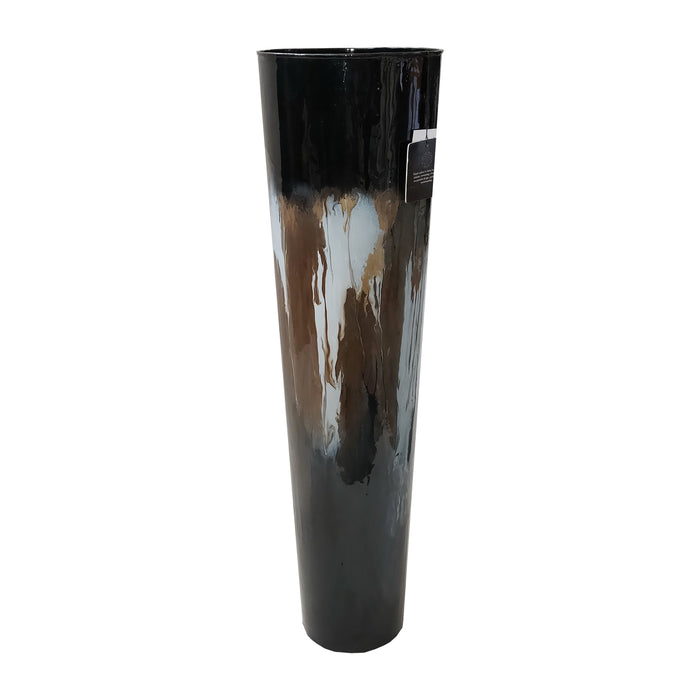Iron Tall Cup Stain Vase 29" - Black