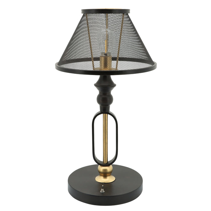 Industrial Led Table Lamp With Shade - Dark Brown