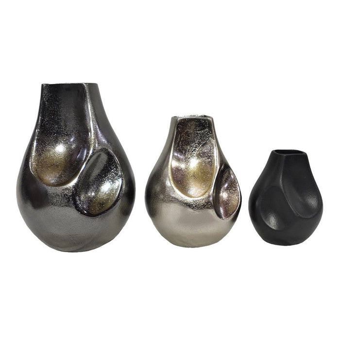 Jemmi Metal Cast Vases (Set of 3) - Multi
