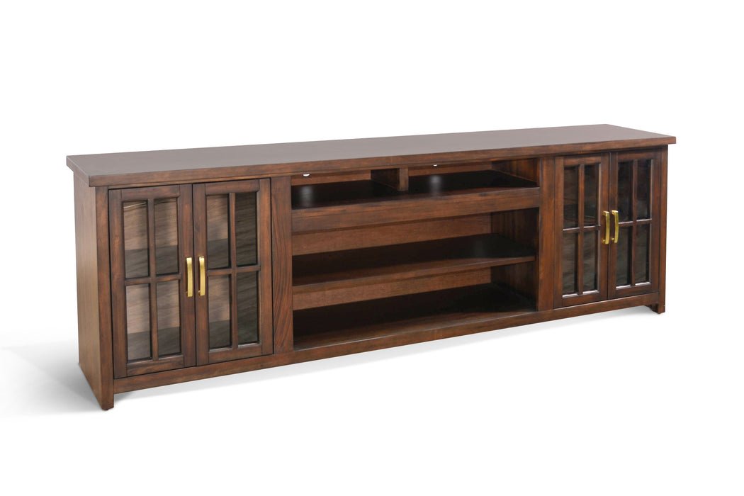 Media - Console With Fireplace Option - Dark Brown