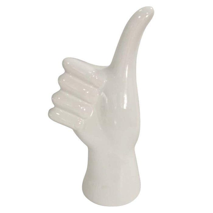 8" Thumbs Up Table Deco - White