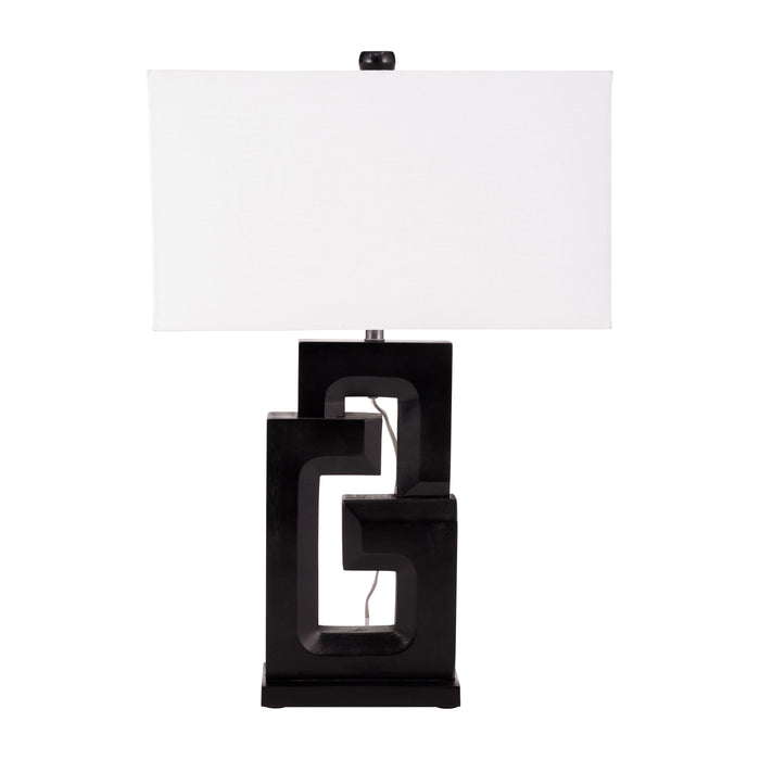Wood Geometric Lamp 27" - Black