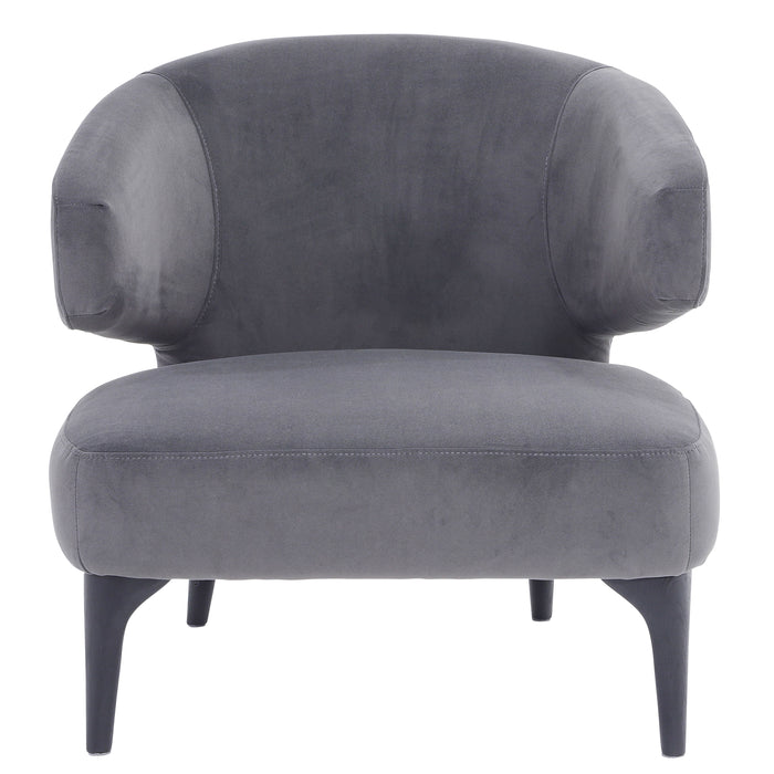 Wood Round Back Accent Chair - Gray
