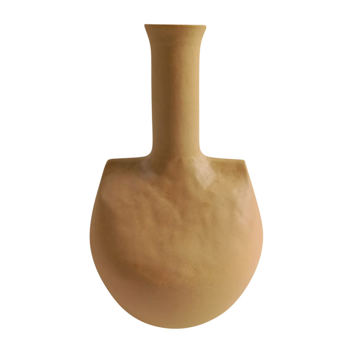 Stoneware 9" Adobe Vase - Mustard