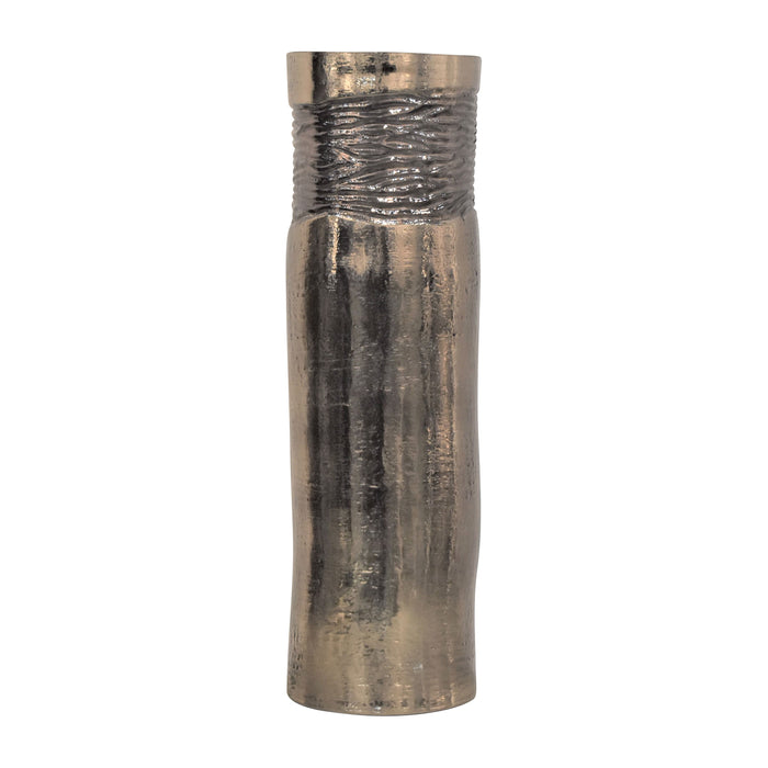 Glass 18" Textured Enamel Vase - Bronze