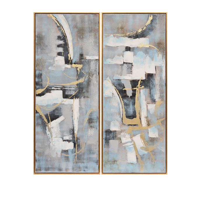 Abstract Oil Painting 51 x 21" (Set of 2) - Multi