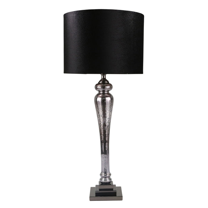 Glass Pillar Table Lamp 37" - Mercury Black
