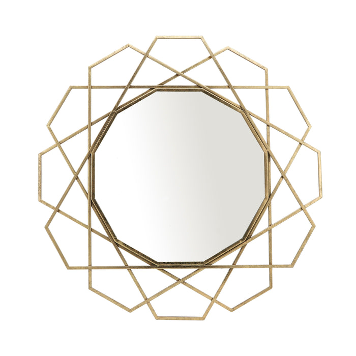 Metal Geometric Mirror 35" - Gold
