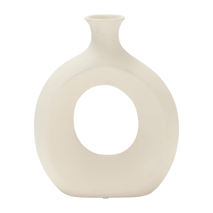 Dolomite Open Cut Vase 10" - Cotton