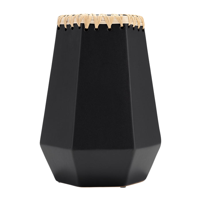 Ceramic Vase With Weaving 11" - Black