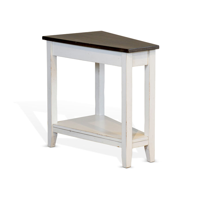 Carriage House - Chair Side Table - White / Dark Brown