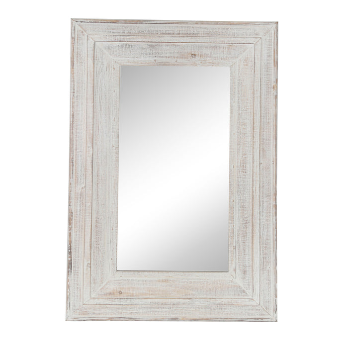 Wood Frame Wall Mirror 24 X 36" - Antique White
