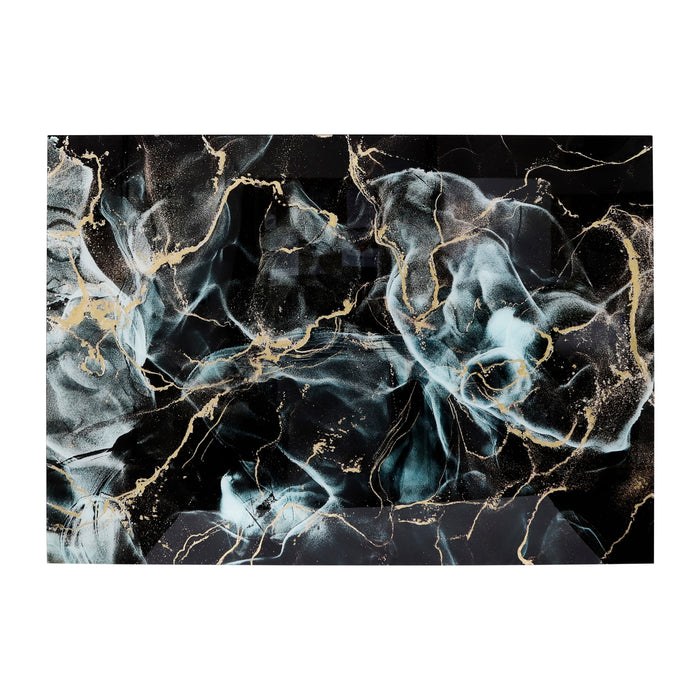 Abstract Metallic Tempered Glass Art 63 x 43" - Multi