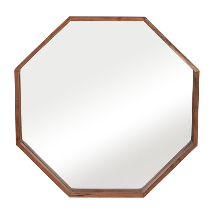 Wood Octagon Shaped Mirror 30 x 30'' - Cherry