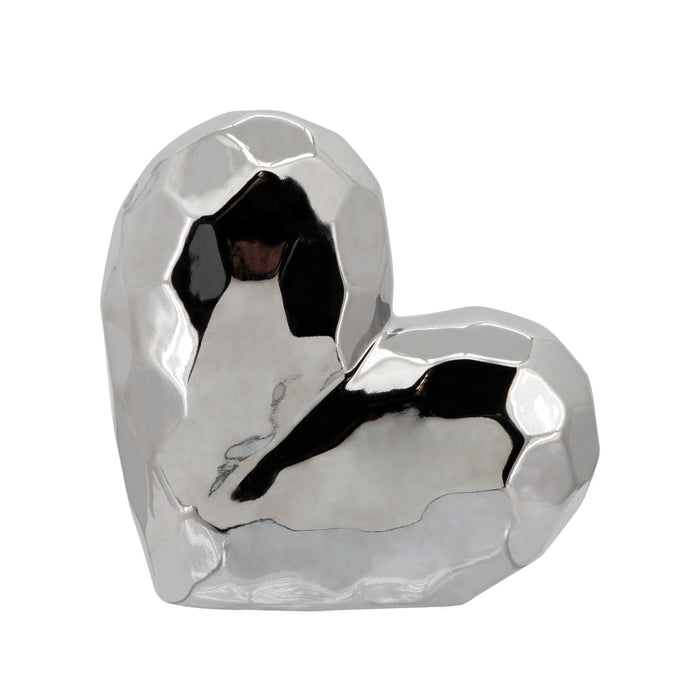 Ceramic Heart 8" - Silver