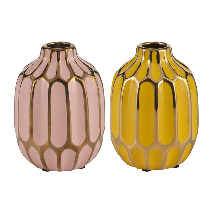 Vase (Set of 2) - Blush / Yellow