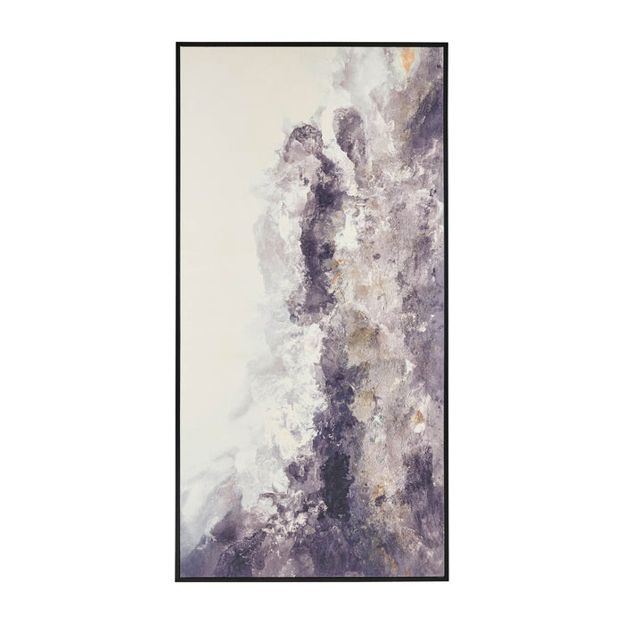 Hand Painted Abstract Canvas 36 x 72" - Gray