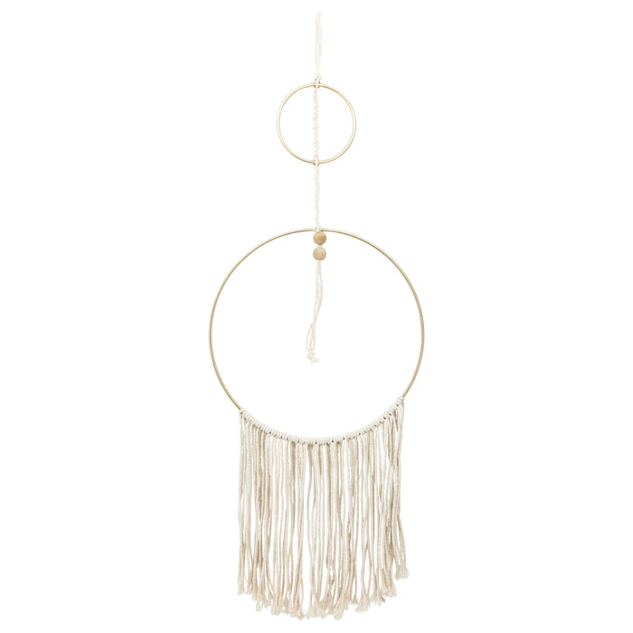 Curvy Wall Accent With Tassels - Natural