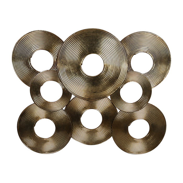 Metal Round Discs Wall Decor 33" - Gold