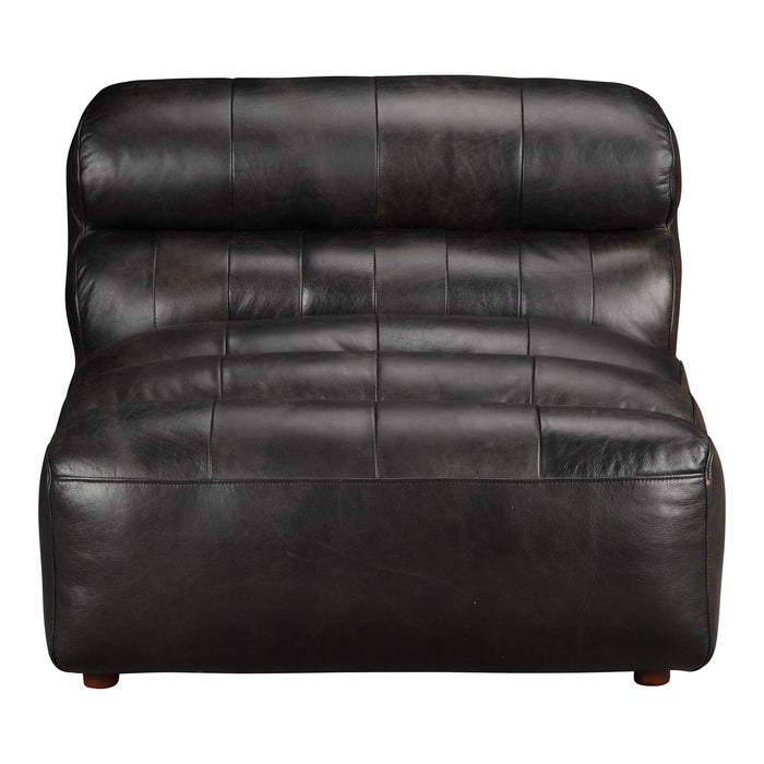 Ramsay - Leather Armless Chair Antique - Black