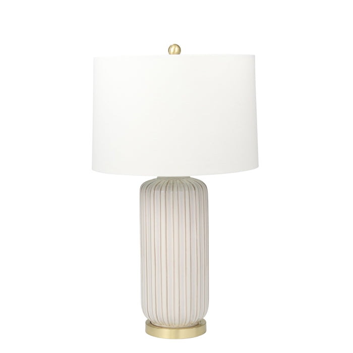 Ceramic Fluted Column Table Lamp 29" - Cream
