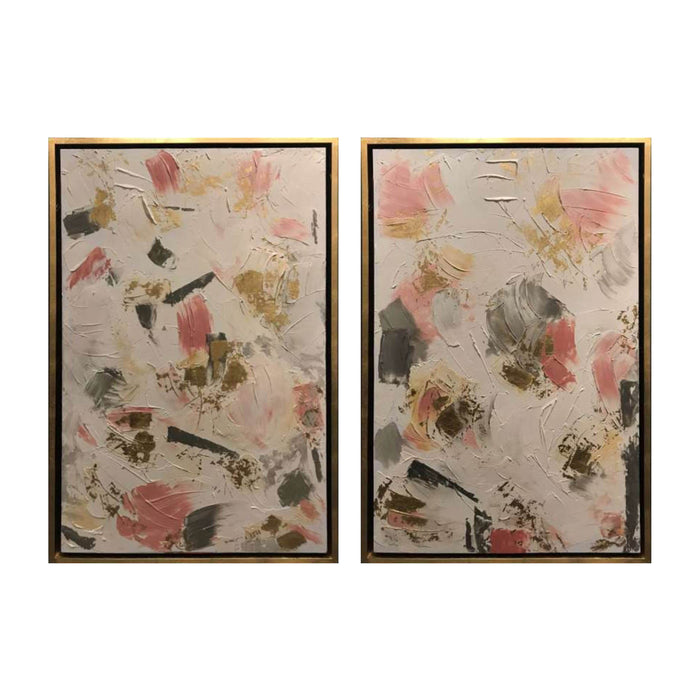 Hand Painted Multi-colored Frames 63 x 47" (Set of 2) - Dark Brown