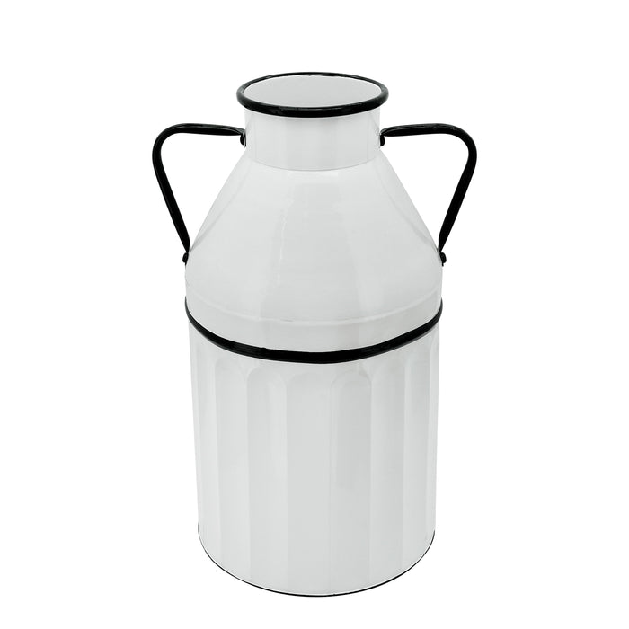 Metal Milk Bucket 18" - White